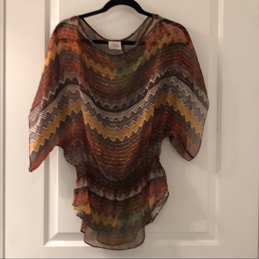Parker Rust Zigzag Silk Top